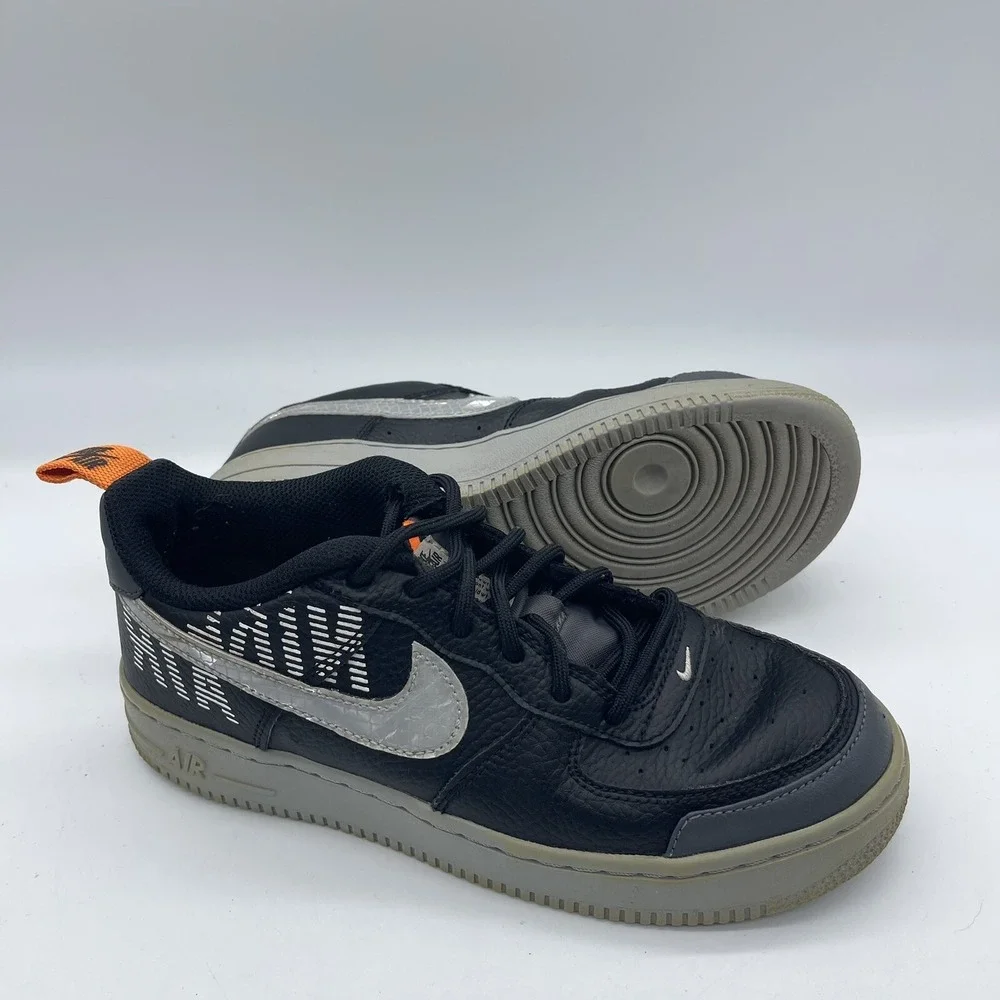 Nike Air Force 1 LV8 GS Youth Size 5.5Y BQ5484-001 Black Gray Under Construction